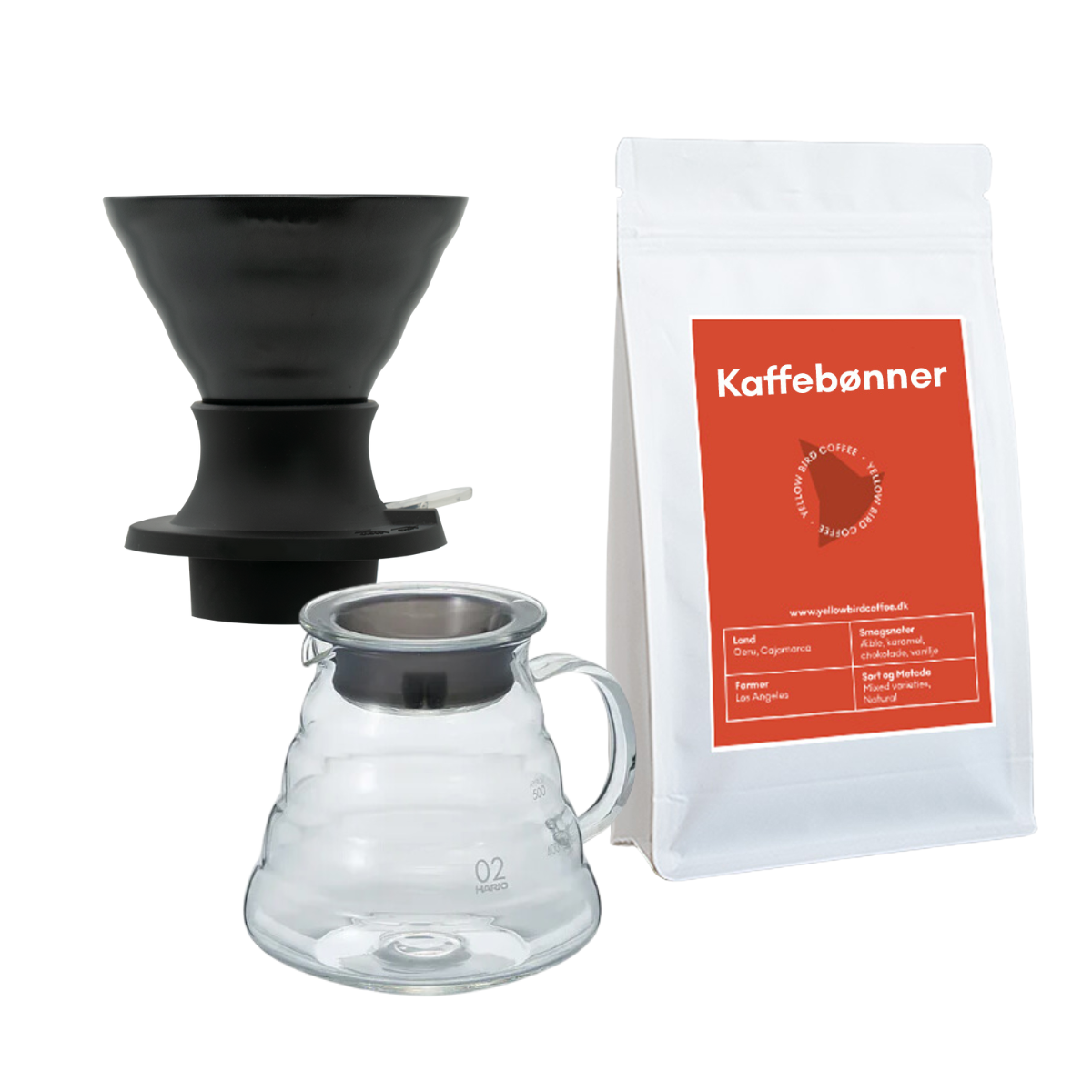 Hario Switch Smokey Black inkl. server, filtre og Kaffebønner